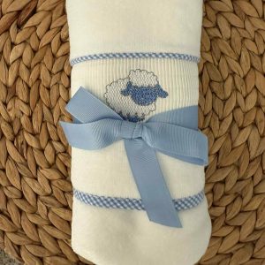 Smocked Lamb Towel