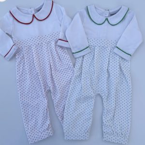 Long Sleeve Bitty Dot Knit Romper